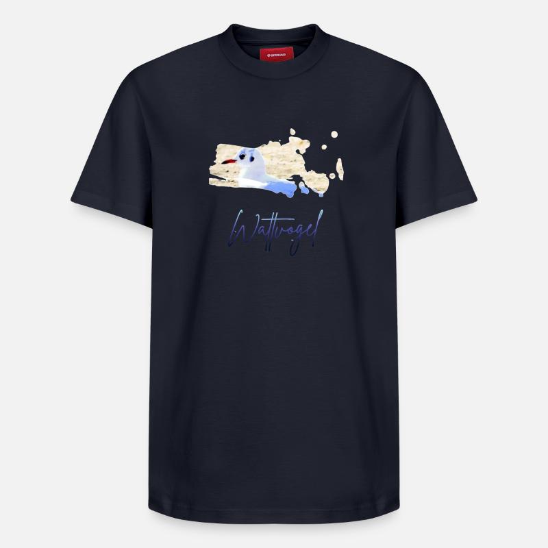 Wattvogel_2 - Relaxed Unisex Supima Cotton T-Shirt – von SPREAD - Navy