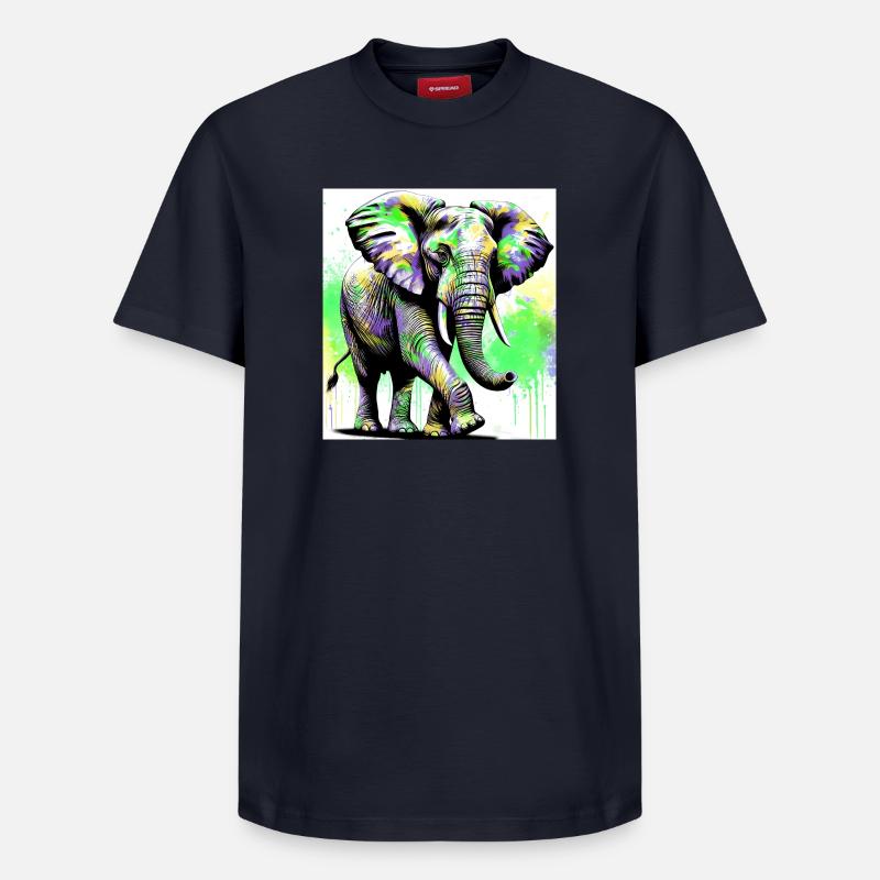 éléphant - T-shirt unisexe décontracté en coton Supima – de SPREAD - bleu marine