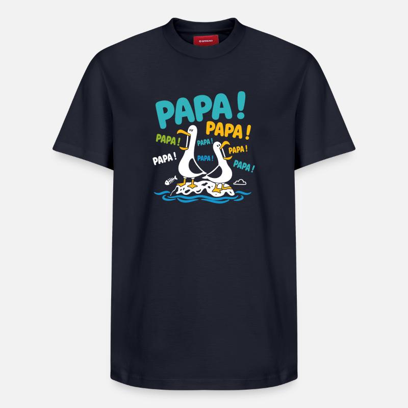 Papas oiseaux  - T-shirt unisexe décontracté en coton Supima – de SPREAD - bleu marine