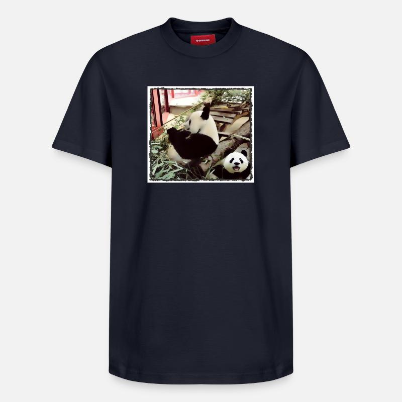 Mode Panda activé - T-shirt unisexe décontracté en coton Supima – de SPREAD - bleu marine