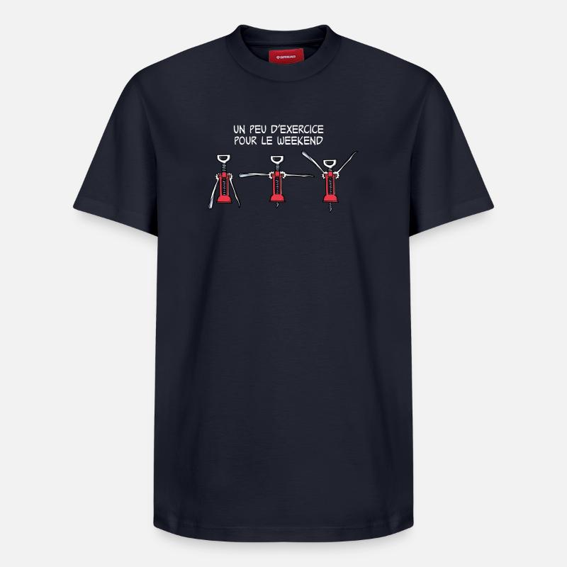 Exercice pour le weekend - T-shirt unisexe décontracté en coton Supima – de SPREAD - bleu marine