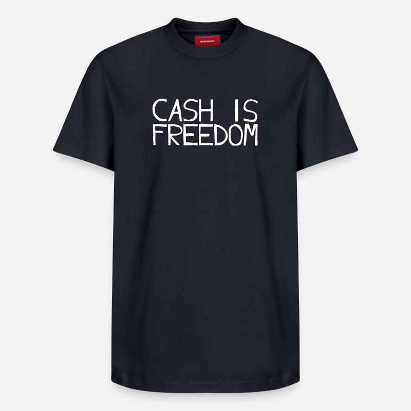 CASH IS FREEDOM - T-shirt unisexe décontracté en coton Supima – de SPREAD - bleu marine