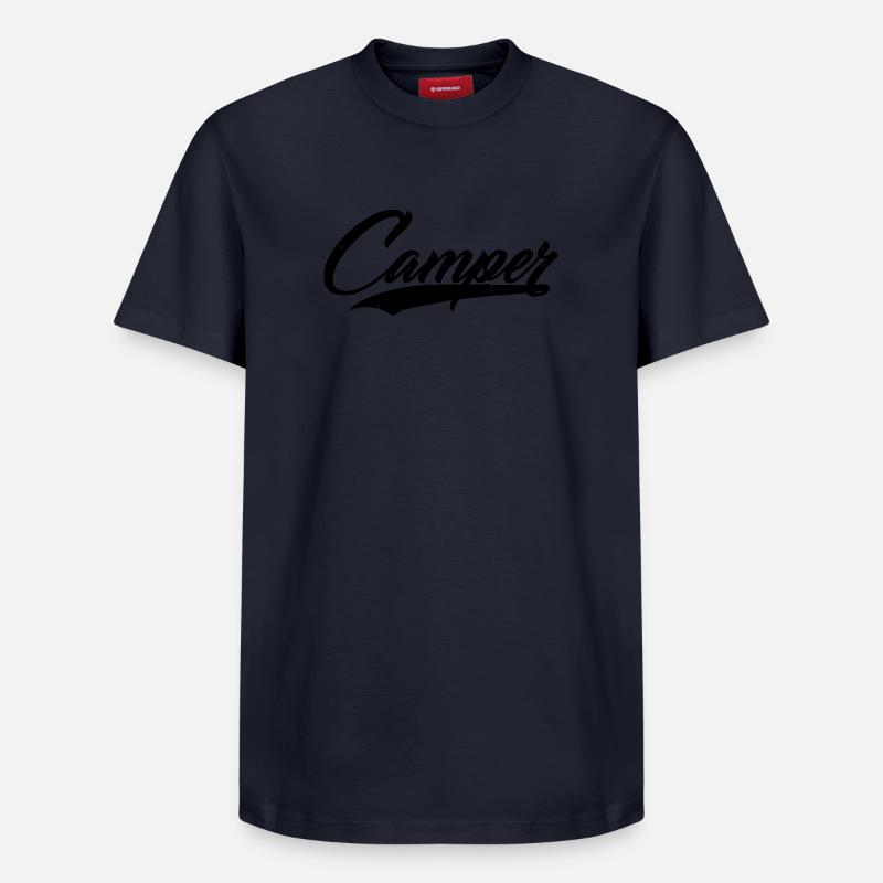 camping camp vacances wildniss berg autocollant - T-shirt unisexe décontracté en coton Supima – de SPREAD - bleu marine