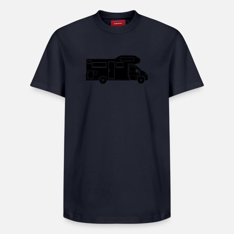 Wohnmobil-Silhouette – schlichtes Camping-Design - Relaxed Unisex Supima Cotton T-Shirt – von SPREAD - Navy