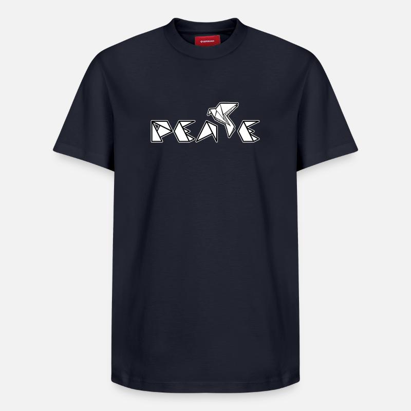 peace - Relaxed Unisex Supima Cotton T-Shirt – von SPREAD - Navy
