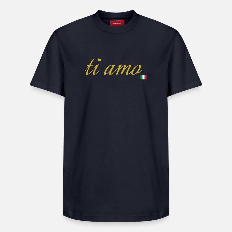 ti amo - T-shirt unisexe décontracté en coton Supima – de SPREAD - bleu marine