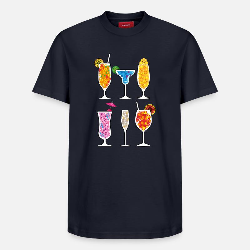 Boissons d’été - T-shirt unisexe décontracté en coton Supima – de SPREAD - bleu marine