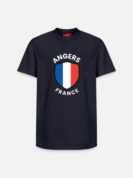 Angers France Shield Emblem - Relaxed Unisex Supima Cotton T-Shirt – by SPREAD - navy