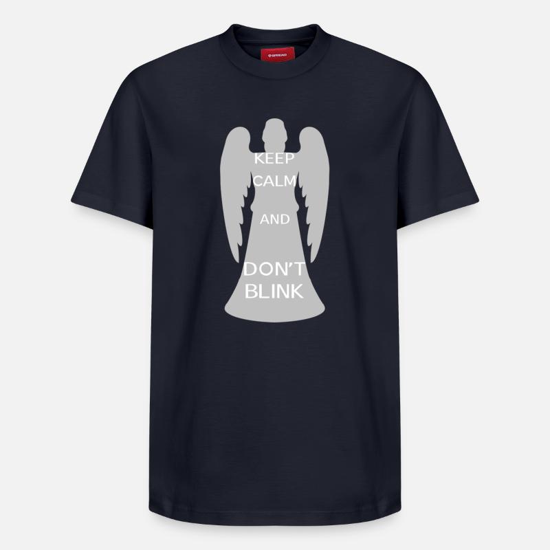 Keep calm and don't blink [ange gris] - T-shirt unisexe décontracté en coton Supima – de SPREAD - bleu marine