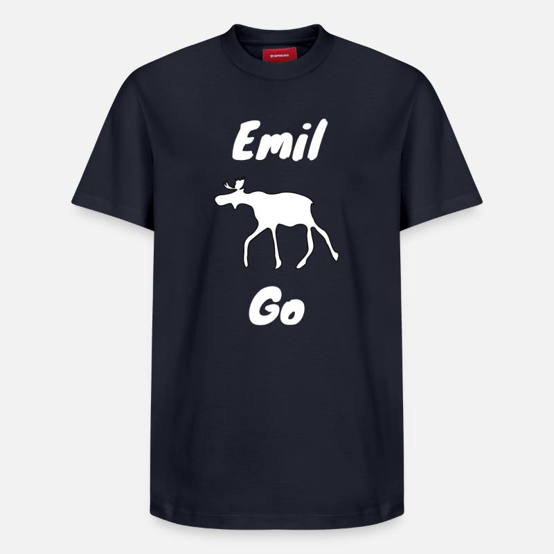 Emil l’élan avec - T-shirt unisexe décontracté en coton Supima – de SPREAD - bleu marine