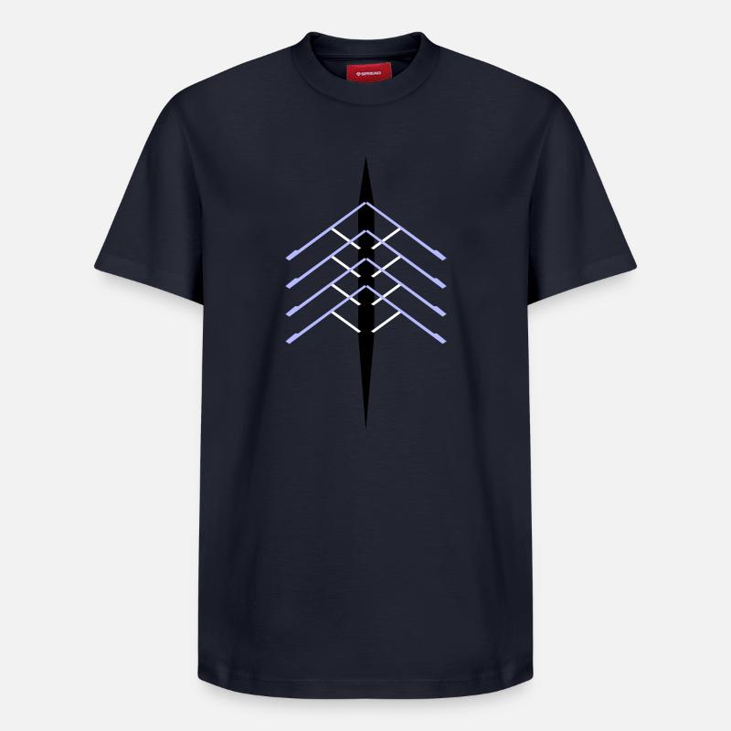 Quad Ruderboot - Relaxed Unisex Supima Cotton T-Shirt – von SPREAD - Navy