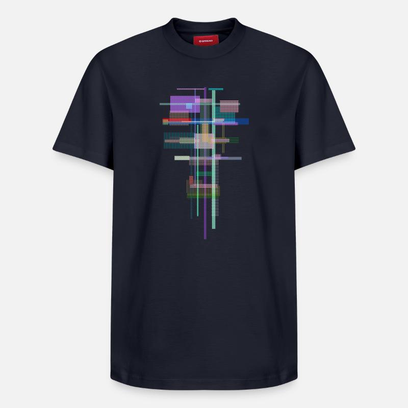 Pattern Abstract - Space Architecture - Relaxed Unisex Supima Cotton T-Shirt – by SPREAD - navy