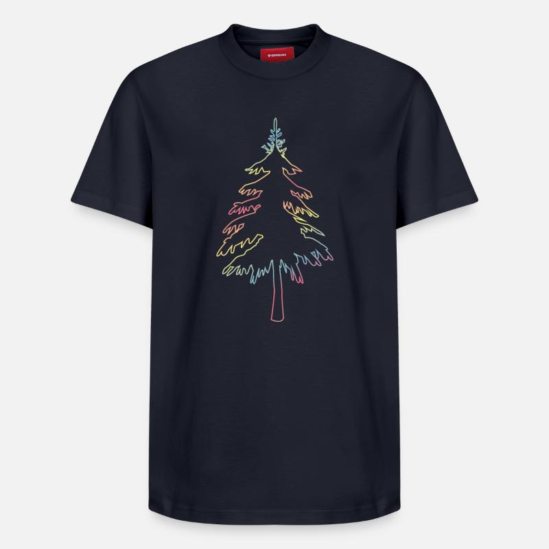 Christbaum, Tannenbaum oder Weihnachtsbaum Umriss - Relaxed Unisex Supima Cotton T-Shirt – von SPREAD - Navy
