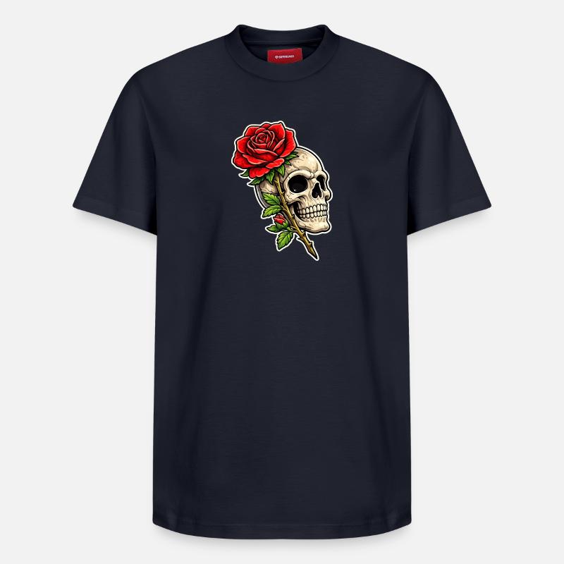 Crâne - T-shirt unisexe décontracté en coton Supima – de SPREAD - bleu marine