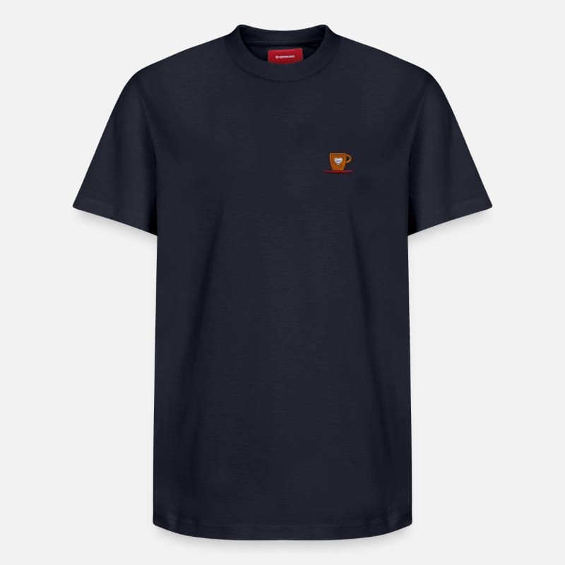Tasse à café brodée - T-shirt unisexe décontracté en coton Supima – de SPREAD - bleu marine