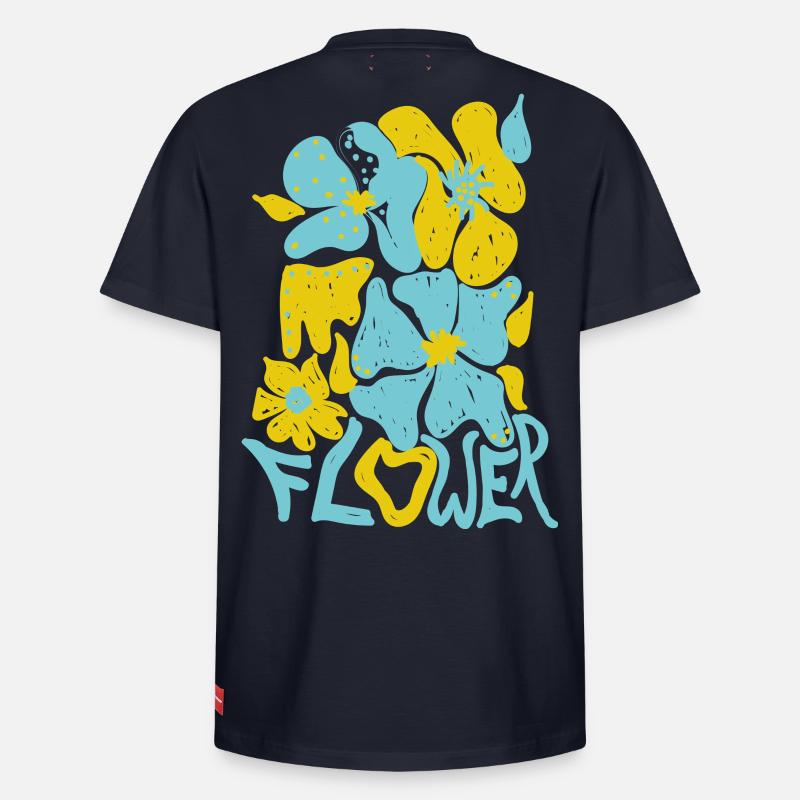 Fleur - T-shirt unisexe décontracté en coton Supima – de SPREAD - bleu marine