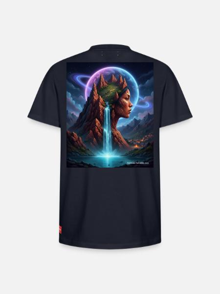 Kosmuse in den Bergen - Relaxed Unisex Supima Cotton T-Shirt – von SPREAD - Navy