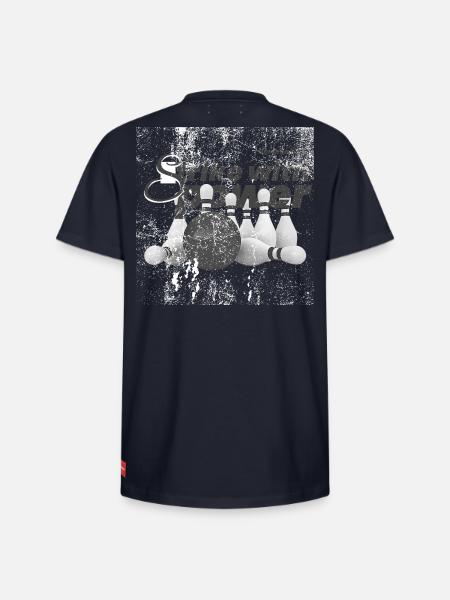 Power Strike Bowling Grunge - Relaxed Unisex Supima Cotton T-Shirt – by SPREAD - navy