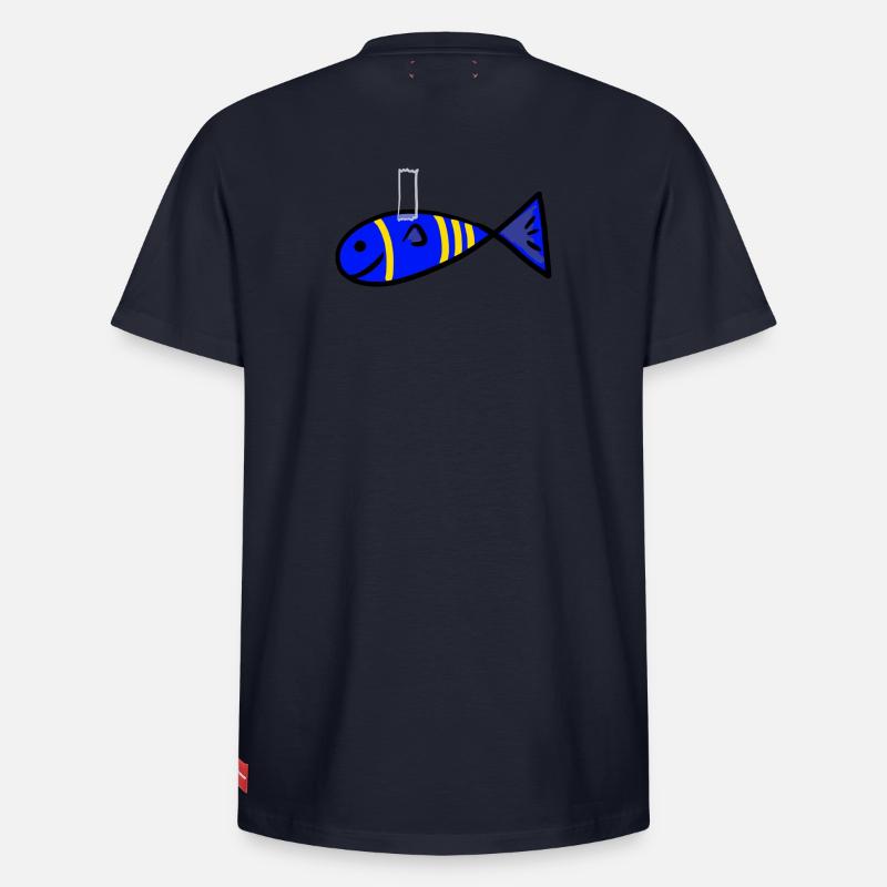 Poisson d'Avril - T-shirt unisexe décontracté en coton Supima – de SPREAD - bleu marine