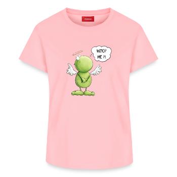 Frog Angel Innocence Who Me Saying - Women's Supima Cotton T-Shirt – by SPREAD - rose - Front - AI Model Female 172 dark (172cm)