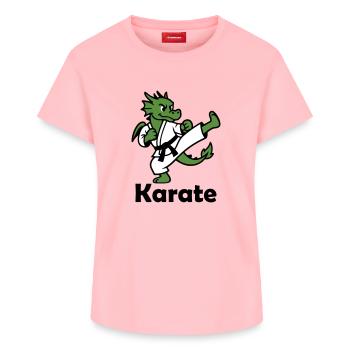 Karate Drache - Frauen Supima Cotton T-Shirt – von SPREAD - Rosa - Vorne - AI Model Female 172 dark (172cm)