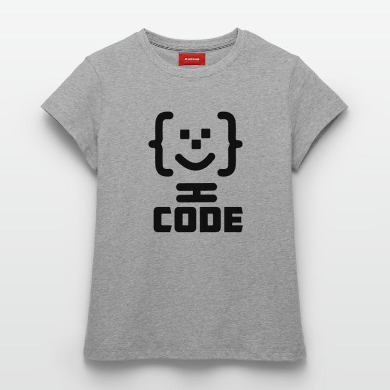 Logo du code du programmeur principal avec texte CODE T-shirt femme en coton Supima – de SPREAD