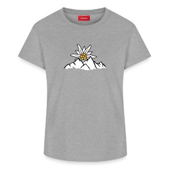 Sun mountain flower Edelweiss - Women's Supima Cotton T-Shirt – by SPREAD - heather grey - Front - AI Model Female 172 light (172cm)