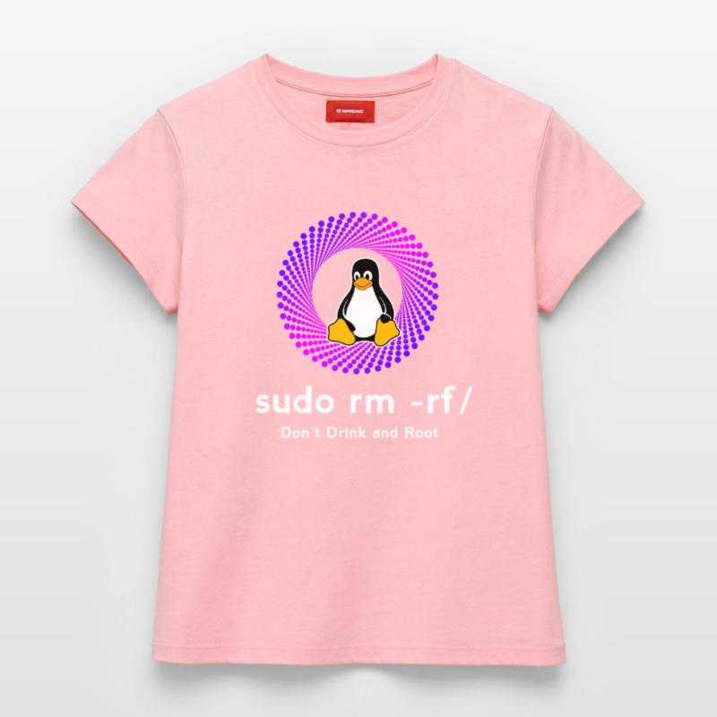 Computer Sys admin Penguin Nerd pc sudo rm -rf cod Women's Supima Cotton T-Shirt – by SPREAD