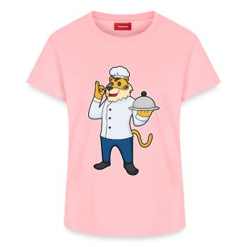 Tiger Cook Serving Bell Cooking - Women's Supima Cotton T-Shirt – by SPREAD - rose - Front - AI Model Female 172 dark (172cm)