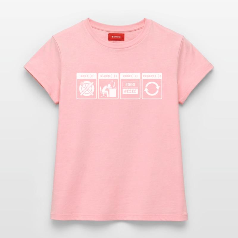 Eat Sleep Code Repeat – Coder Workflow Design Frauen Supima Cotton T-Shirt – von SPREAD