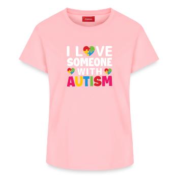 L’amour pour la conception de la sensibilisation à l’autisme - T-shirt femme en coton Supima – de SPREAD - rose - Devant - AI Model Female 172 dark (172cm)