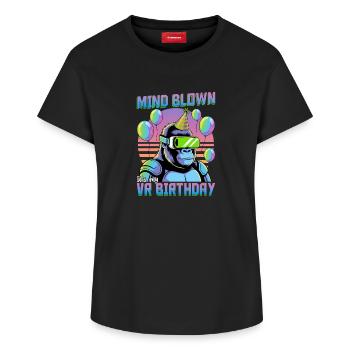 Birthday Gamer VR - Women's Supima Cotton T-Shirt – by SPREAD - black - Front - AI Model Female 172 light (172cm)