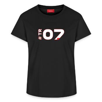 -TR07-2026 - Frauen Supima Cotton T-Shirt – von SPREAD - Schwarz - Vorne - AI Model Female 172 light (172cm)