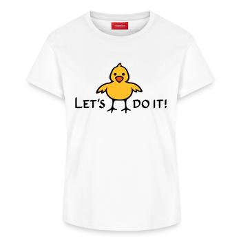 Let's do it! - Women's Supima Cotton T-Shirt – by SPREAD - white - Front - AI Model Female 172 dark (172cm)