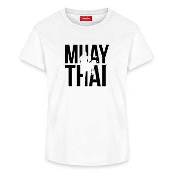 muay thai - Frauen Supima Cotton T-Shirt – von SPREAD - Weiß - Vorne - AI Model Female 172 dark (172cm)