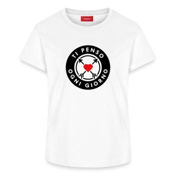 TI PENSO OGNI GIORNO - T-shirt femme en coton Supima – de SPREAD - blanc - Devant - AI Model Female 172 dark (172cm)