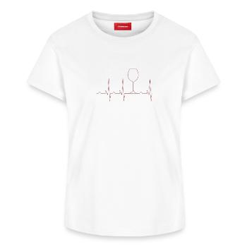 Herzschlag Weinglas - Frauen Supima Cotton T-Shirt – von SPREAD - Weiß - Vorne - AI Model Female 172 dark (172cm)