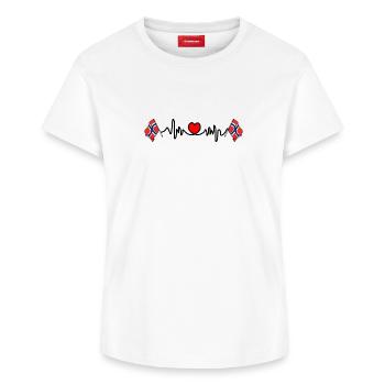 Drapeau cardio de fréquence cardiaque Norvège - T-shirt femme en coton Supima – de SPREAD - blanc - Devant - AI Model Female 172 dark (172cm)