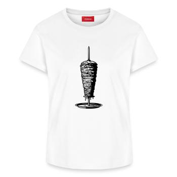 Kebab-Brosche - Frauen Supima Cotton T-Shirt – von SPREAD - Weiß - Vorne - AI Model Female 172 dark (172cm)
