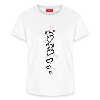 Kleine Mamis mit vielen Herzen. Frauen Power. - Frauen Supima Cotton T-Shirt – von SPREAD - Weiß - Vorne - AI Model Female 172 dark (172cm)