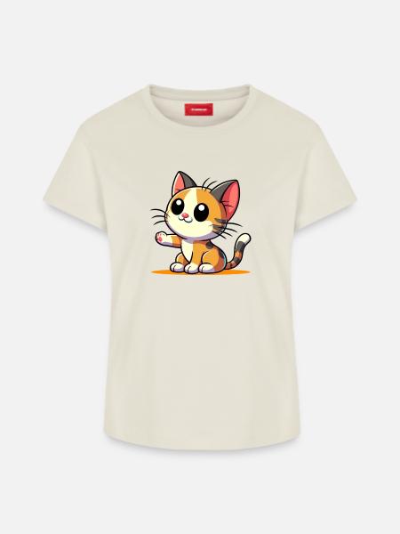 Katze - Frauen Supima Cotton T-Shirt – von SPREAD - Naturweiß