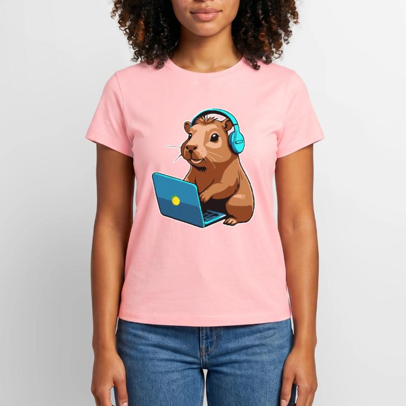 Capybara Programmeur Codeur Ordinateur T-shirt femme en coton Supima – de SPREAD