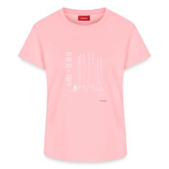 ZURICH APRICA for black - Women's Supima Cotton T-Shirt – by SPREAD - rose - Front - AI Model Female 172 dark (172cm)