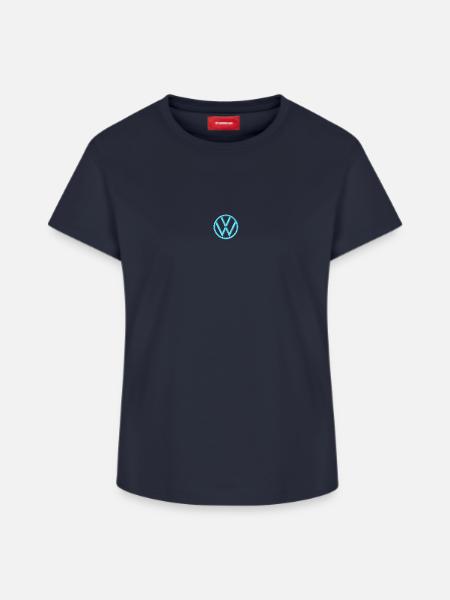 Volkswagen VW Klassisches Logo Stick - Frauen Supima Cotton T-Shirt – von SPREAD - Navy