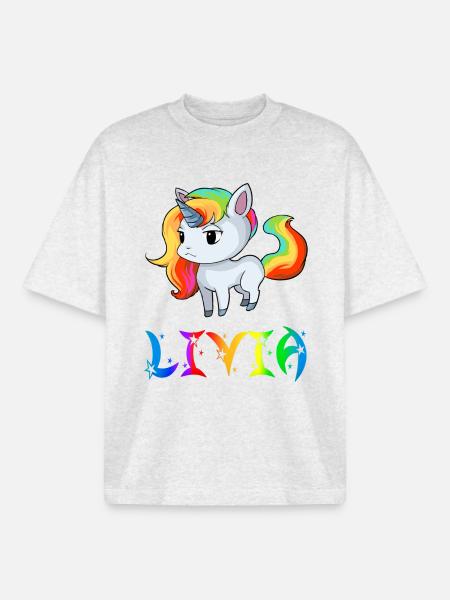 Livia Einhorn - Boxy Heavyweight Unisex Organic T-Shirt von Stanley/Stella - Kühles Grau meliert