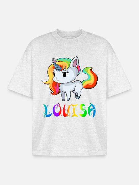 Louisa Einhorn - Boxy Heavyweight Unisex Organic T-Shirt von Stanley/Stella - Kühles Grau meliert