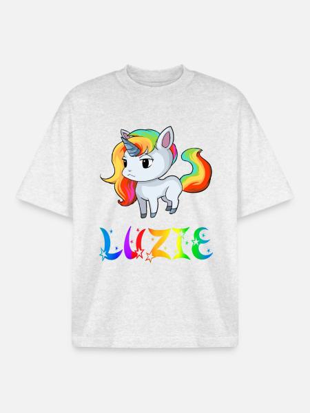 Lucy Unicorn - Boxy Heavyweight Unisex Organic T-Shirt by Stanley/Stella - cool heather grey
