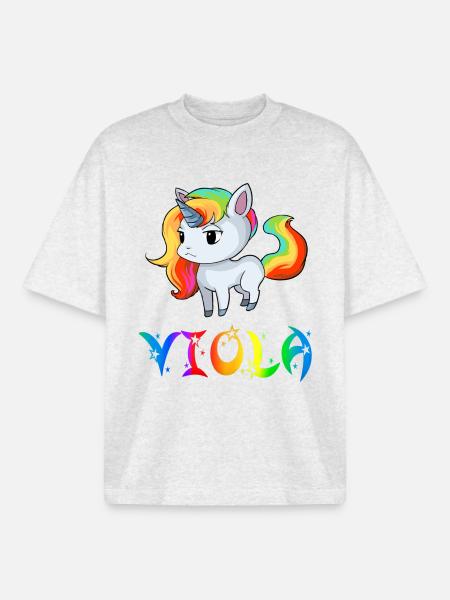 Viola unicorn - Boxy Heavyweight Unisex Organic T-Shirt by Stanley/Stella - cool heather grey