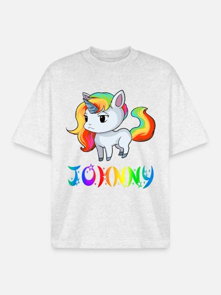 Unicorn Johnny - Boxy Heavyweight Unisex Organic T-Shirt by Stanley/Stella - cool heather grey