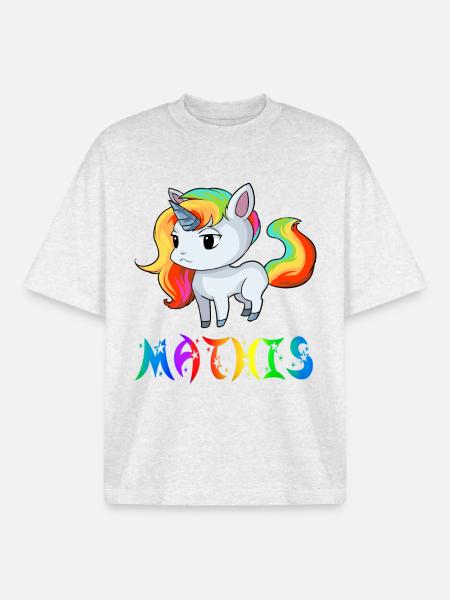 Einhorn Mathis - T-shirt unisexe boxy épais biologique Stanley/Stella - gris chiné frais